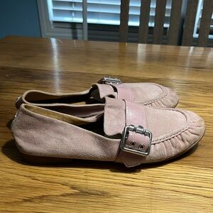 UGG Charlotte Buckle Loafers | Pink Suede | Women’s 10 | Moc-Toe